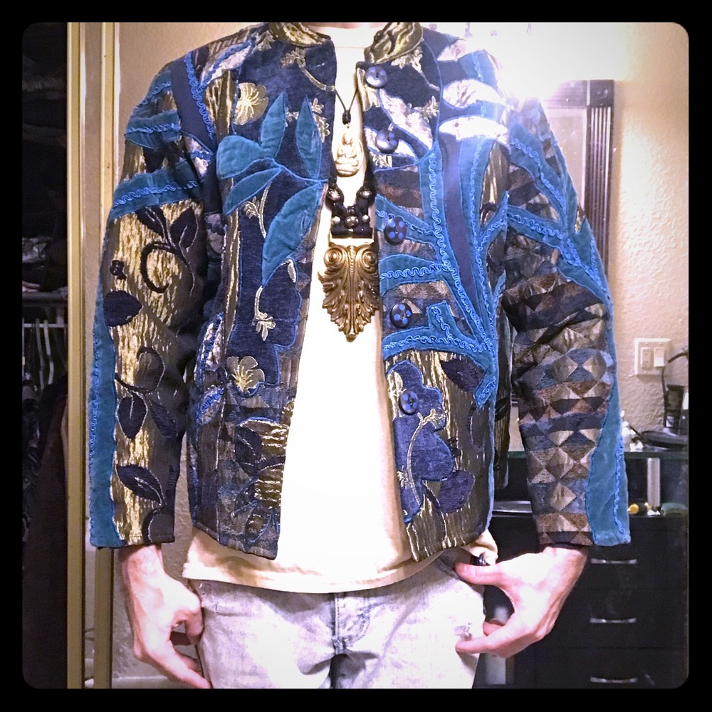 ‘Alex Kim’ Embroidered Jacket—Petite Large